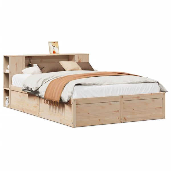 vidaXL Bedframe zonder matras massief grenenhout 140x190 cm