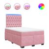 vidaXL Boxspring met matras fluweel roze 120x200 cm