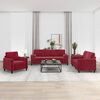 vidaXL 3-delige Loungeset met sierkussens en kussens fluweel wijnrood