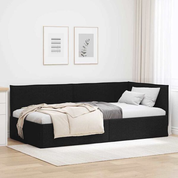 vidaXL Hoekbedframe met hoofdeinde Zwart 80 x 200 cm Fluweel
