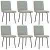vidaXL Eetkamerstoelen 6 st fluweel lichtgrijs