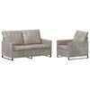 vidaXL Bankstel 2 pcs Lichtgrijs Faux Su&egrave;de Stof