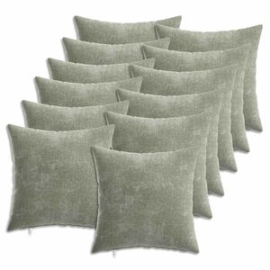 vidaXL Kussensloop 12 pcs HEERLEN Groen 40 x 40 cm Chenille Stof