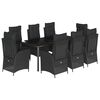 vidaXL 9-delige Tuinset poly rattan zwart