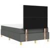 vidaXL LED Box Spring Bed met matras Donkergrijs 120 x 190 cm Stof