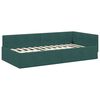 vidaXL Hoekbedframe met Matras Anders 2 pcs Groen Fluweel