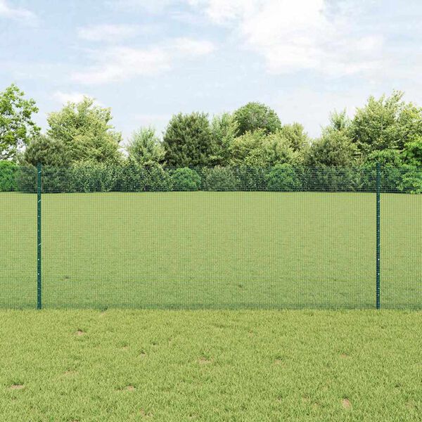 vidaXL Hek met Paal Groen 1 x 10 m Staal