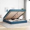 vidaXL Bedframe met matras met matras 2 pcs Blauw Fluweel