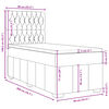 vidaXL Boxspring met matras stof donkergrijs 90x200 cm