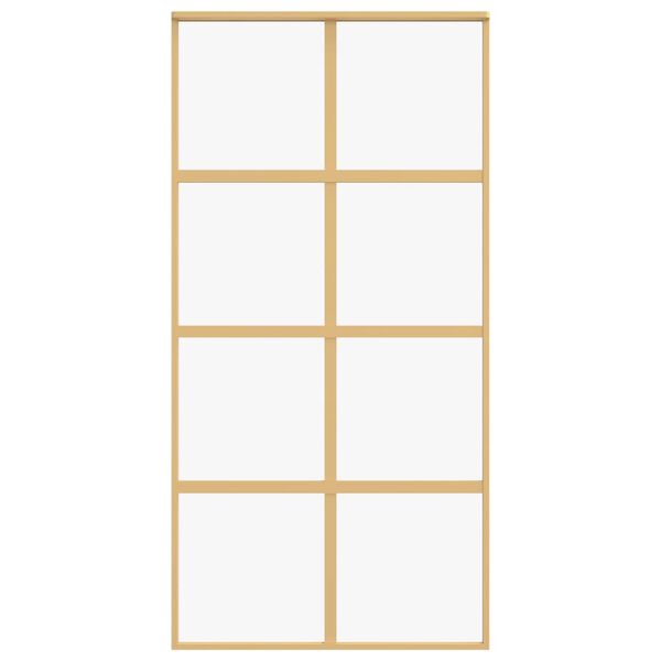 vidaXL Schuifdeur 102,5x205 cm helder ESG-glas en aluminium goudkleur