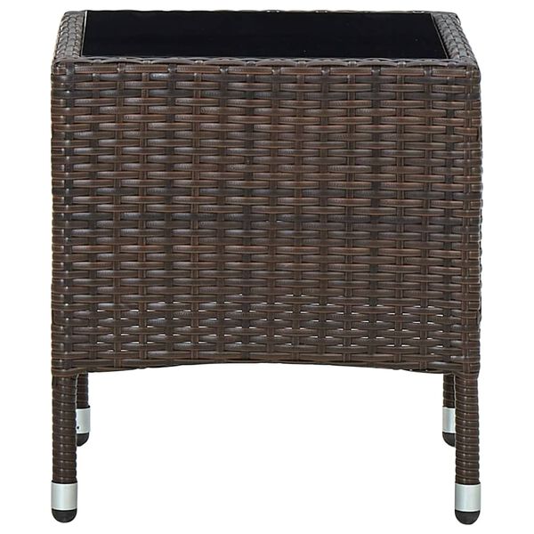 vidaXL Tuintafel 40x40x45 cm poly rattan bruin