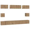 vidaXL Tv-meubelset 8 st Artisan Eiken Bewerkt hout