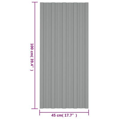 vidaXL Dakpanelen 36 st 100x45 cm gegalvaniseerd staal grijs