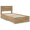 vidaXL Bedframe met hoofdeinde Artisan Eiken 100 x 200 cm Bewerkt hout