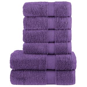 vidaXL 6-delige Handdoekenset SOLUND 600 g/m&sup2; paars