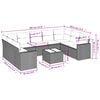 vidaXL 10-delige Loungeset met kussens poly rattan grijs
