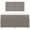 vidaXL Boxspring met matras stof taupe 160x200 cm