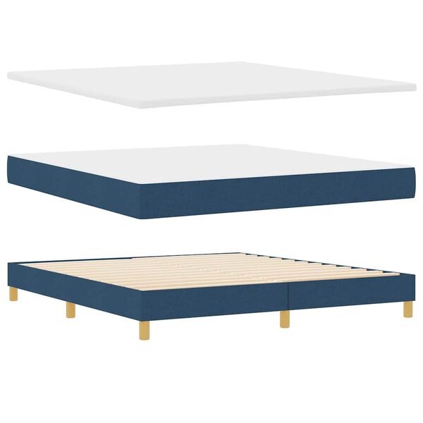 vidaXL Boxspringbed met matras Blauw 200 x 180 cm Polyester