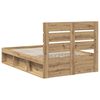 vidaXL Bedframe Ambachtelijk eiken 120 x 190 cm Massief grenenhout