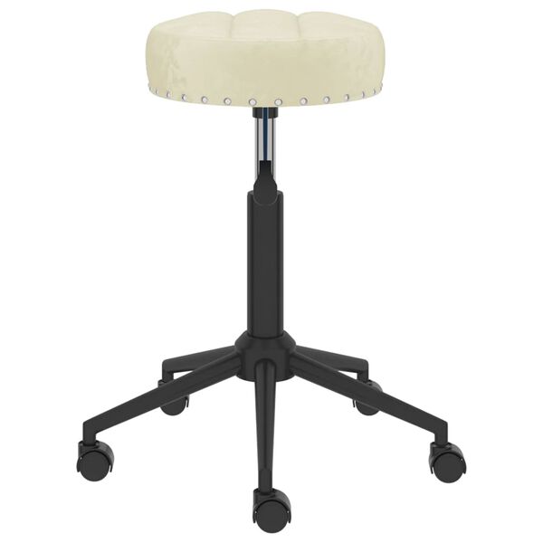 vidaXL Eetkamerstoelen 2 st draaibaar fluweel cr&egrave;mekleurig