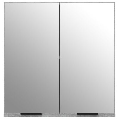 vidaXL Badkamerkast met spiegel 64x20x67 cm grijs sonoma eikenkleurig