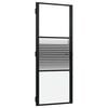 vidaXL Glazen deur 83 x 3,5 x 201,5 cm Aluminium Zwart