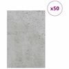 vidaXL Decorpanelen 50 pcs Beton Grijs 40 x 60 x 0.27 cm Bewerkt hout
