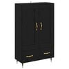 vidaXL Highboard Zwart Eiken 69,5 x 31 x 115 cm Bewerkt hout