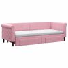 vidaXL Slaapbank met onderschuifbed en lades 80x200 cm fluweel roze