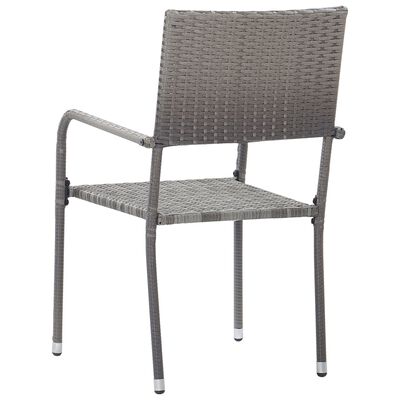 vidaXL Tuinstoelen 6 st stapelbaar poly rattan grijs