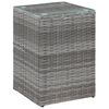vidaXL Bijzettafel met glazen blad 35x35x52 cm poly rattan grijs