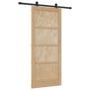 vidaXL Schuifdeur ORKDAL 86 x 198,5 cm Massief grenenhout Naturel