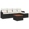 vidaXL Tuinbankenset met kussen 6 pcs Zwart poly rattan
