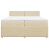vidaXL Boxspring met matras stof cr&egrave;mekleurig 200x200 cm