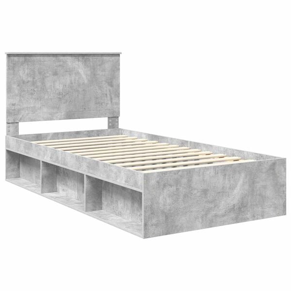 vidaXL Bedframe Concerte Grijs 100 x 200 cm Massief grenenhout