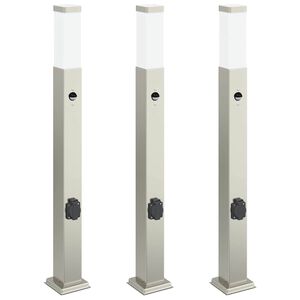 vidaXL Bolderverlichting met sensor en stopcontact 3 stuks 80 cm