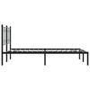 vidaXL Bedframe met hoofdbord metaal zwart 135x190 cm