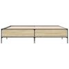 vidaXL Bedframe bewerkt hout metaal sonoma eikenkleurig 200x200 cm
