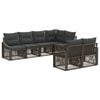 vidaXL Tuinbankenset 7 st 7-Aantal zitplaatsen Grijs poly rattan
