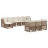 vidaXL Tuinbankenset 10 pcs Beige poly rattan