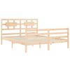 vidaXL Bedframe met hoofdbord massief hout
