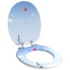 vidaXL Zachte sluit toiletbril Blauw 44 x 38 cm MDF-plaat