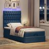 vidaXL Bed poef met matras en LED's 100x200 cm stof blauw