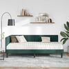 vidaXL Hoekbedframe met Matras met matras 2 pcs Groen Fluweel