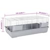 vidaXL Dierenhok kleine dieren 118x59x46 cm polypropeen metaal grijs