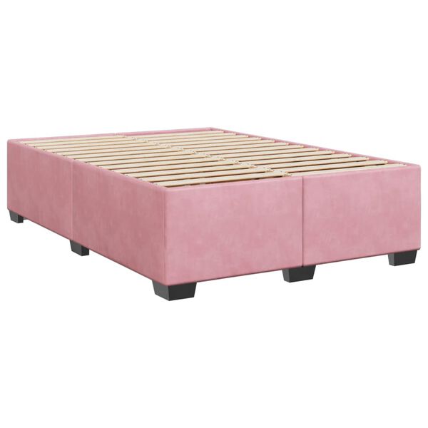 vidaXL Bedframe fluweel roze 140x200 cm