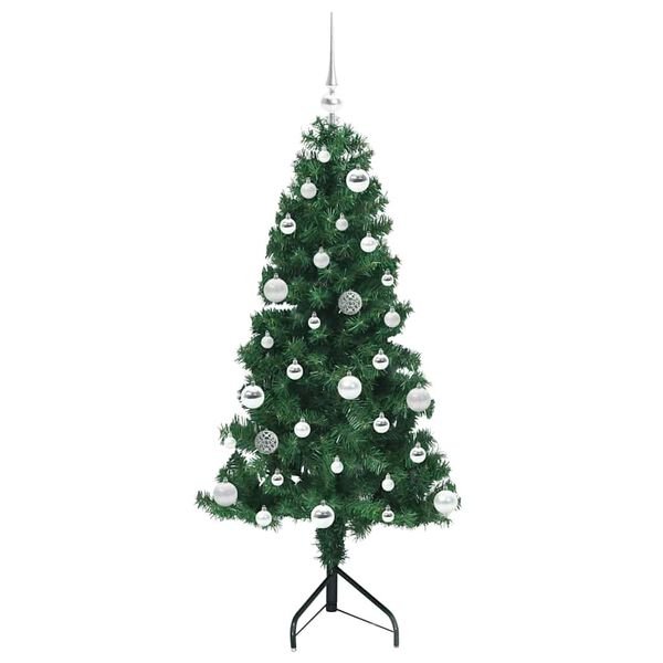 vidaXL Hoek Kunstkerstboom met 150 LED Groen 150 cm PVC en Metaal