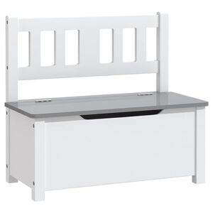 vidaXL Kinderopbergbankje 60x30x55 cm MDF wit en grijs