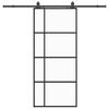 vidaXL Schuifdeur met beslagset 90x205 cm ESG glas zwart