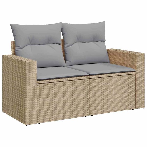 vidaXL Tuin Sofa Set met kussen met opslag 12 pcs beige en lichtgrijs